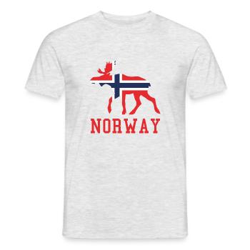 Moose Norway - Men's T-Shirt - heather grey - Front - AI Model Male 178 dark (178cm)