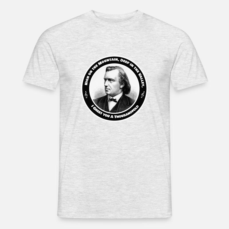 Johannes Brahms Spruch Zitat Thousandfold Valley - Männer T-Shirt - Grau meliert