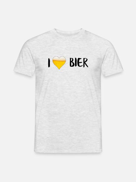 Bierliebe - Männer T-Shirt - Grau meliert