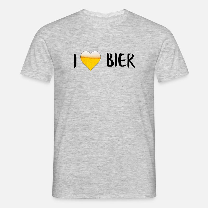 Bierliebe - Männer T-Shirt - Grau meliert
