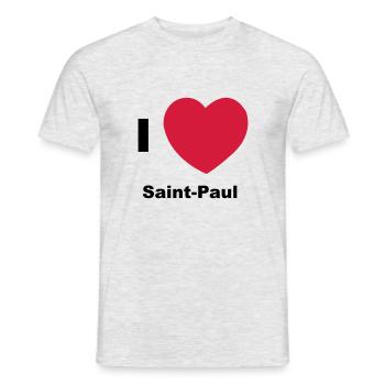 i love saint paul - Men's T-Shirt - heather grey - Front - AI Model Male 178 dark (178cm)
