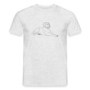 Labrador liegend - Männer T-Shirt - Grau meliert - Vorne - AI Model Male 178 dark (178cm)
