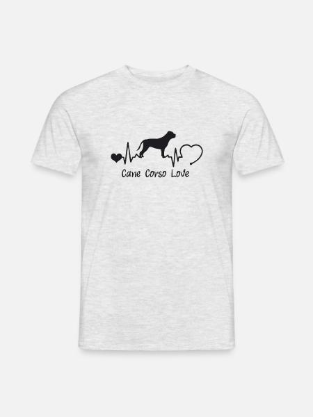 Cane Corso mit Herzschlag - Männer T-Shirt - Grau meliert