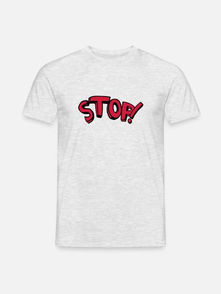 Stop standing remain comic saying - Men's T-Shirt - heather grey