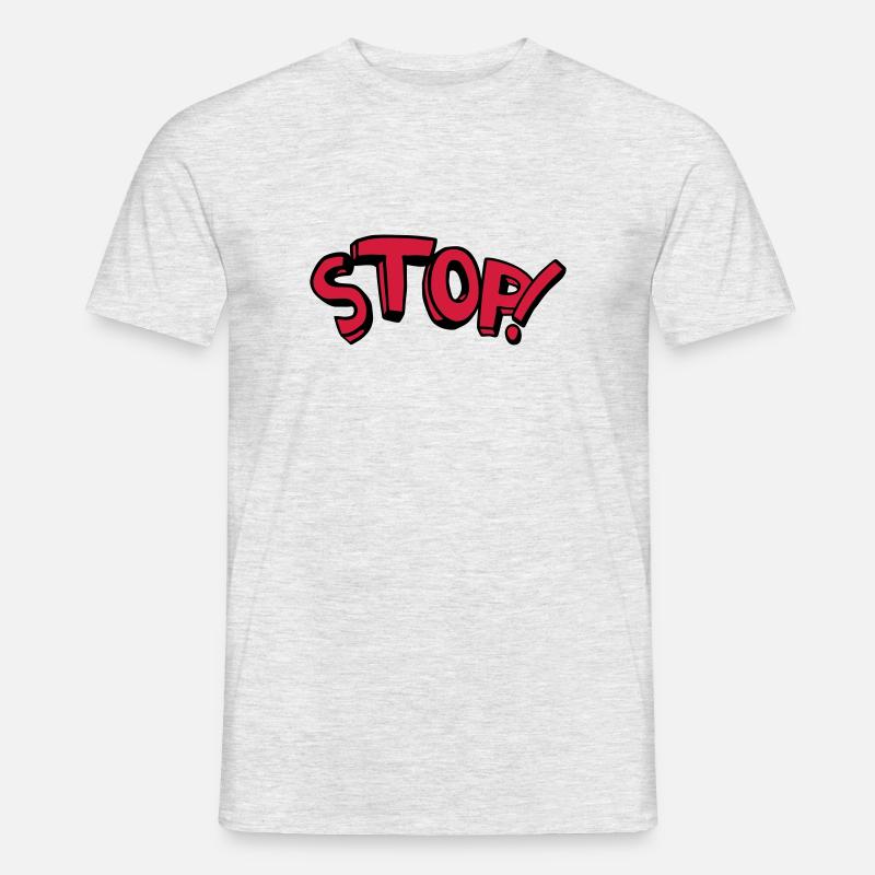 Stop standing remain comic saying - Men's T-shirt - heather grey