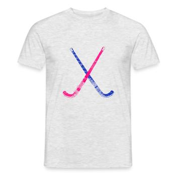 Sticks vintage rose field hockey player - T-shirt homme - gris chiné - Devant - AI Model Male 178 dark (178cm)