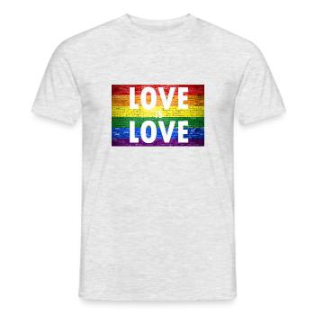 L'amour est l'amour Gay Pride - T-shirt homme - gris chiné - Devant - AI Model Male 178 dark (178cm)