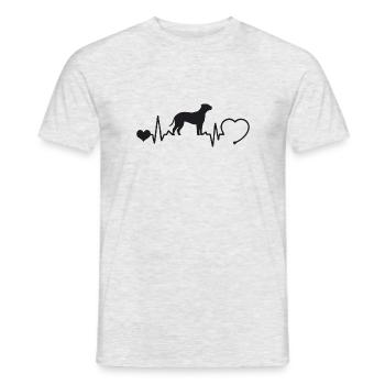 Bullmastiff mit Herzschlag - Männer T-Shirt - Grau meliert - Vorne - AI Model Male 178 dark (178cm)