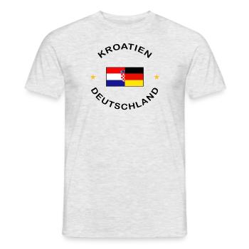 Croatia and Germany Flag - Men's T-Shirt - heather grey - Front - AI Model Male 178 dark (178cm)
