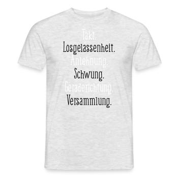 Ausbildungsskala FN 2C - Männer T-Shirt - Grau meliert - Vorne - AI Model Male 178 dark (178cm)