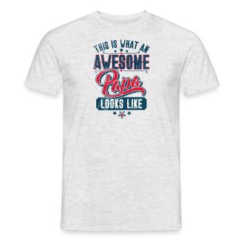 This is what an awesome Papa looks like - Vatertag - T-shirt homme - gris chiné - Devant - AI Model Male 178 dark (178cm)