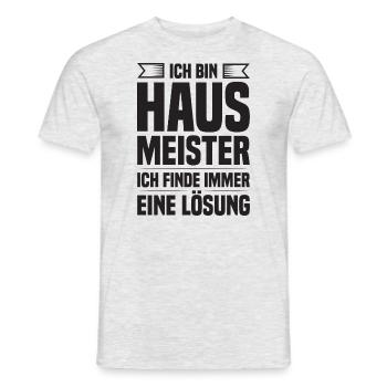 Ich bin Hausmeister ich finde Lösung Gebäudewart - Männer T-Shirt - Grau meliert - Vorne - AI Model Male 178 dark (178cm)
