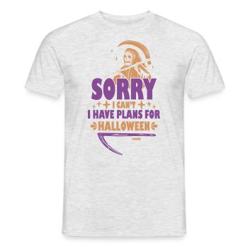 Sorry I can't I have plans for Halloween - Men's T-Shirt - heather grey - Front - AI Model Male 178 dark (178cm)