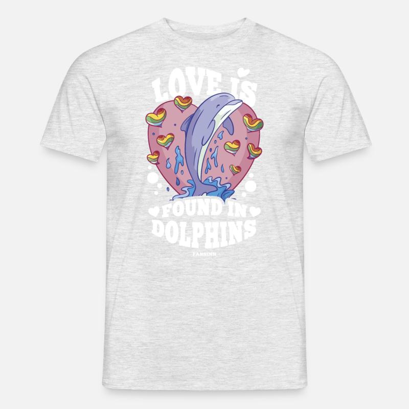Delfin Delfinschule Säugetier Meer Delfinarium - Männer T-Shirt - Grau meliert