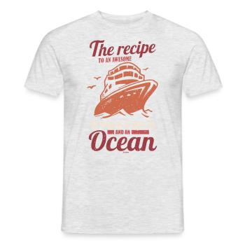 Schiff Ozean Kreuzfahrt Spruch - Männer T-Shirt - Grau meliert - Vorne - AI Model Male 178 dark (178cm)