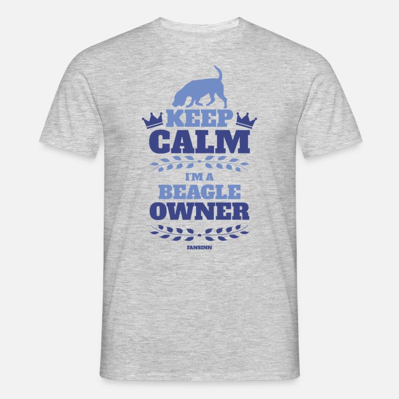 keep calm Beagle - Männer T-Shirt - Grau meliert