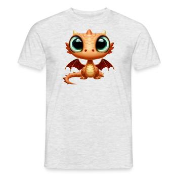 Big Eyed Dragon - Men's T-Shirt - heather grey - Front - AI Model Male 178 dark (178cm)