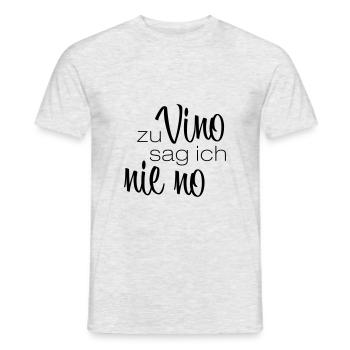 Zu vino sag ich nie no - lustiger Wein Spruch - Männer T-Shirt - Grau meliert - Vorne - AI Model Male 178 dark (178cm)