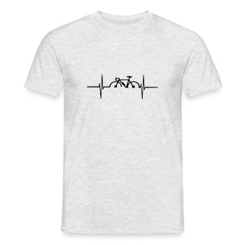 cycling heart rate pulsation - Men's T-Shirt - heather grey - Front - AI Model Male 178 dark (178cm)