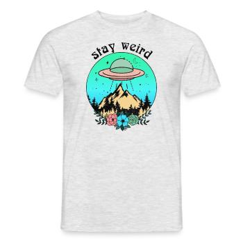 Restez bizarre OVNI - T-shirt homme - gris chiné - Devant - AI Model Male 178 dark (178cm)