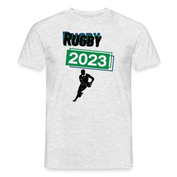 Rugby 2023 Rugbyspiel Rugbyspieler Sport Spiel - Männer T-Shirt - Grau meliert - Vorne - AI Model Male 178 dark (178cm)
