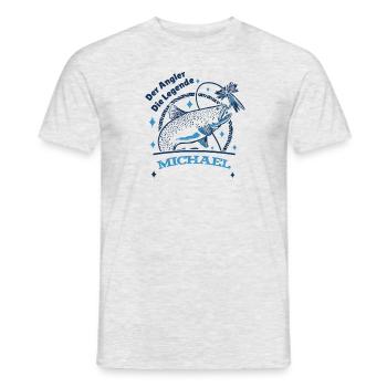 Der Angler die Legende Michael - Männer T-Shirt - Grau meliert - Vorne - AI Model Male 178 dark (178cm)