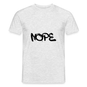 Nope mit Graffiti oder Sprayer Schrift - Männer T-Shirt - Grau meliert - Vorne - AI Model Male 178 dark (178cm)