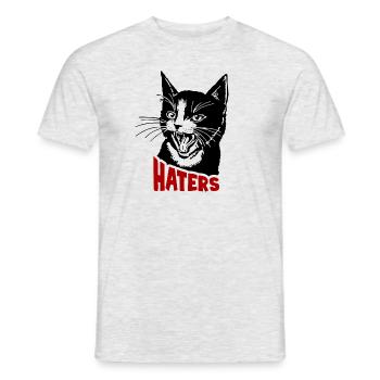 Cat and hater - Men's T-Shirt - heather grey - Front - AI Model Male 178 dark (178cm)
