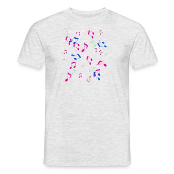 Noten, Musik, bunte Noten, bunt,pink - Männer T-Shirt - Grau meliert - Vorne - AI Model Male 178 dark (178cm)