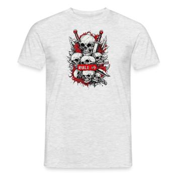 Gibbs Rule 9 Law Skull - Men's T-Shirt - heather grey - Front - AI Model Male 178 dark (178cm)