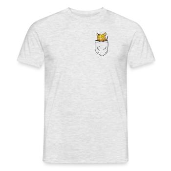 Brusttasche Tarsier lustiger Maki als Geschenkidee - Männer T-Shirt - Grau meliert - Vorne - AI Model Male 178 dark (178cm)