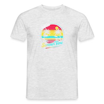 Chill Out - Summertime Retro Sunset - Men's T-Shirt - heather grey - Front - AI Model Male 178 dark (178cm)