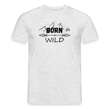 Born Wild - Men's T-Shirt - heather grey - Front - AI Model Male 178 dark (178cm)
