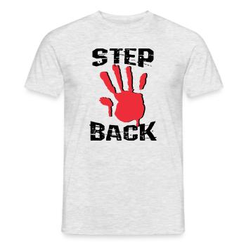 Step back - Men's T-Shirt - heather grey - Front - AI Model Male 178 dark (178cm)