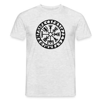 Vegvisir Compass Rune Vikings - Men's T-Shirt - heather grey - Front - AI Model Male 178 dark (178cm)