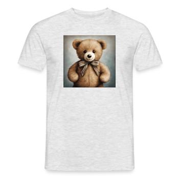 FluffyTeddy 🧸 – The cutest bear for your hug - Men's T-Shirt - heather grey - Front - AI Model Male 178 dark (178cm)