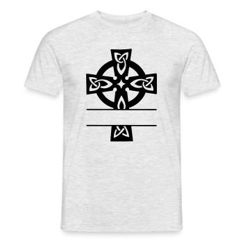 Logo du monogramme de croix celtique - T-shirt homme - gris chiné - Devant - AI Model Male 178 dark (178cm)