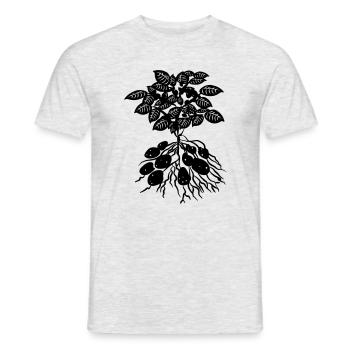 Potato plant logo - Men's T-Shirt - heather grey - Front - AI Model Male 178 dark (178cm)