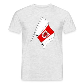 Drapeau : Poméranie occidentale, Pologne - T-shirt homme - gris chiné - Devant - AI Model Male 178 dark (178cm)
