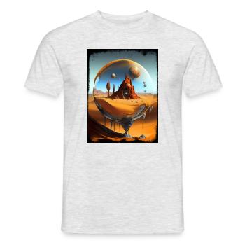 Ruines du désert orbital en verre - T-shirt homme - gris chiné - Devant - AI Model Male 178 dark (178cm)