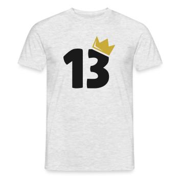 13. Geburtstag Krone 13 Jahre Zahl - Männer T-Shirt - Grau meliert - Vorne - AI Model Male 178 dark (178cm)