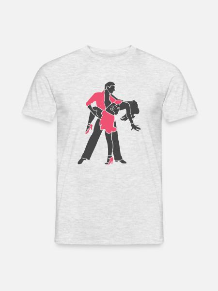 Danse Silhouette Couple Danseurs Danse romantique - T-shirt homme - gris chiné