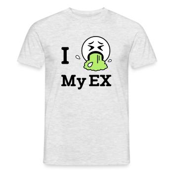 Ich hasse meine/n Ex - Männer T-Shirt - Grau meliert - Vorne - AI Model Male 178 dark (178cm)