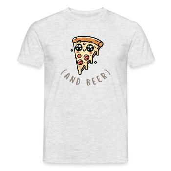 Pizza et bière – Le combo parfait ! - T-shirt homme - gris chiné - Devant - AI Model Male 178 dark (178cm)