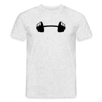 Dumbbell weight lifting bodybuilding 02 - Men's T-Shirt - heather grey - Front - AI Model Male 178 dark (178cm)
