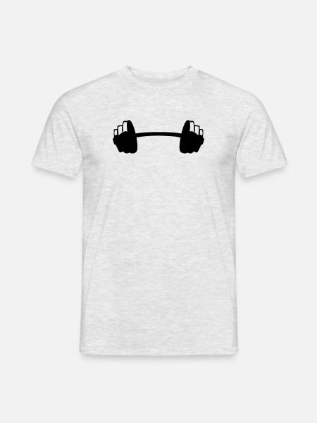 Dumbbell weight lifting bodybuilding 02 - Men's T-Shirt - heather grey