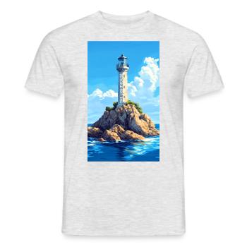 Le phare - T-shirt homme - gris chiné - Devant - AI Model Male 178 dark (178cm)