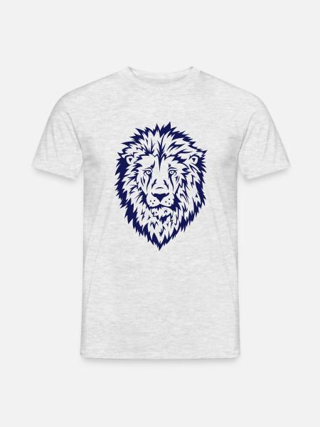 Lion - Männer T-Shirt - Grau meliert