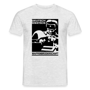 Deutsch-Sowjetische-Waffenbrüderschaft - Männer T-Shirt - Grau meliert - Vorne - AI Model Male 178 dark (178cm)