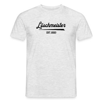 Freiwillige Feuerwehr Löschmeister 2023 Dienstgrad - Männer T-Shirt - Grau meliert - Vorne - AI Model Male 178 dark (178cm)
